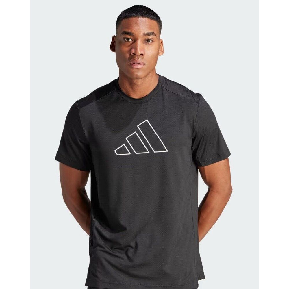 Adidas Men's XL Xlarge‎ TRAIN ICONS BIG LOGO TRAINING TEE Style IN9814 Black NWT
